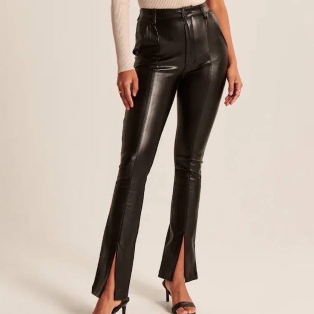 Abercrombie leather split hem pants